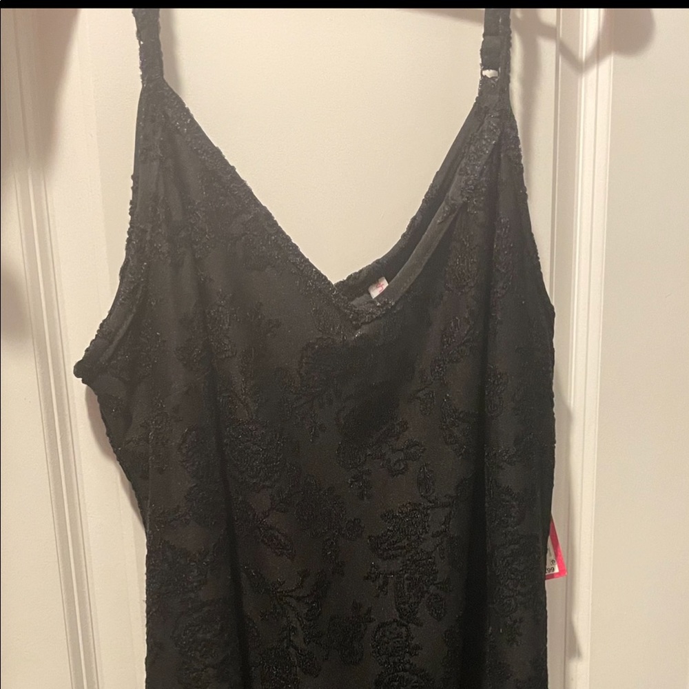 Sleeveless V Neck Black Lace Dress